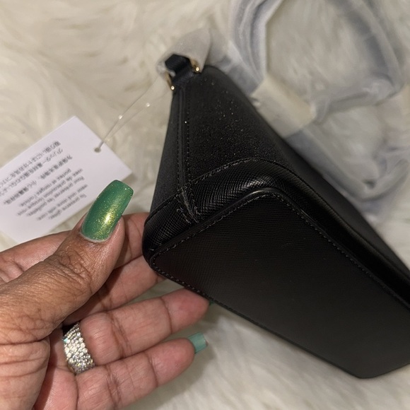 Kate Spade New York Tinsel Small Dome Crossbody in Black Glitter, Black - Picture 12 of 14